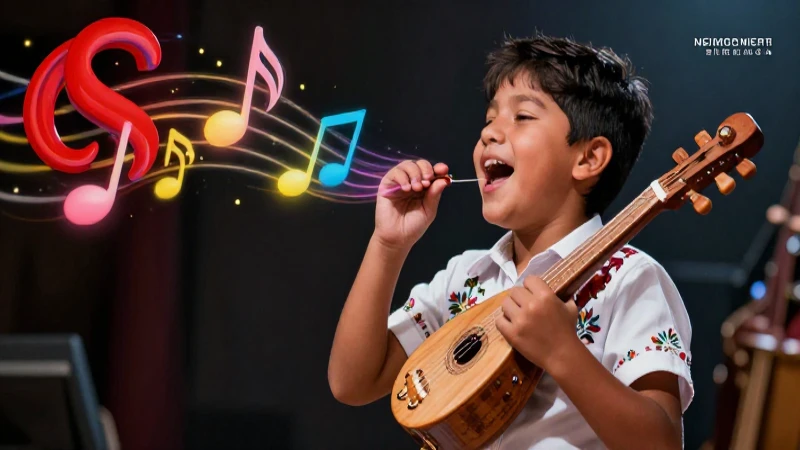 Portada educativa con niño mexicano musical