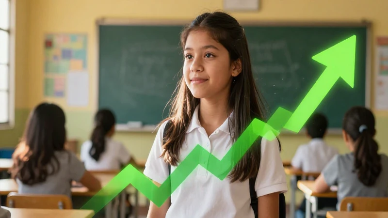Estudiante joven, moderna, aspiracional, con estética vibrante