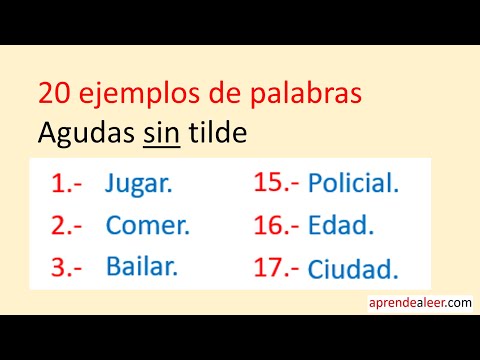 Me das 100 ejemplos de palabras agudas sin tilde 2 me das 100 ejemplos de palabras agudas sin tilde