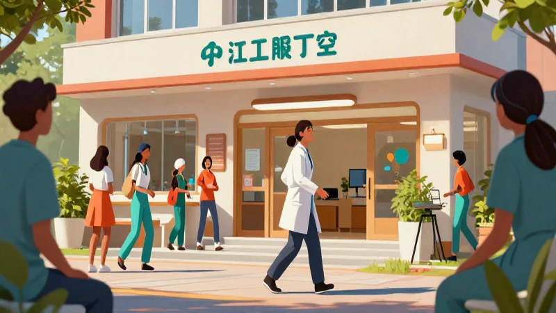 Ilustración vibrante de atención médica moderna