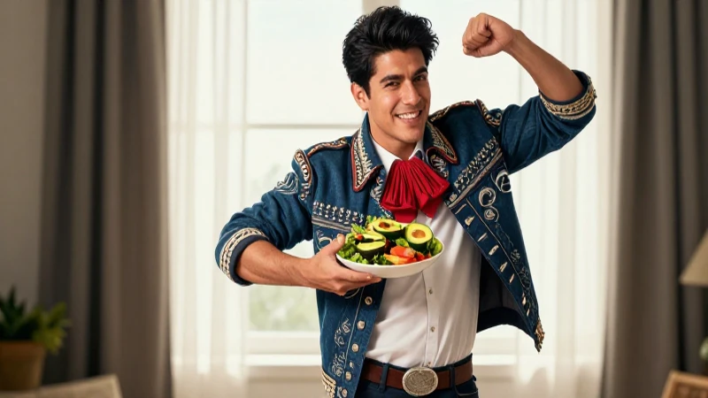 Incorpora medio kilogramo y disfruta de sus beneficios diarios 5 Joven mexicano vibrante, pose dinámica y saludable