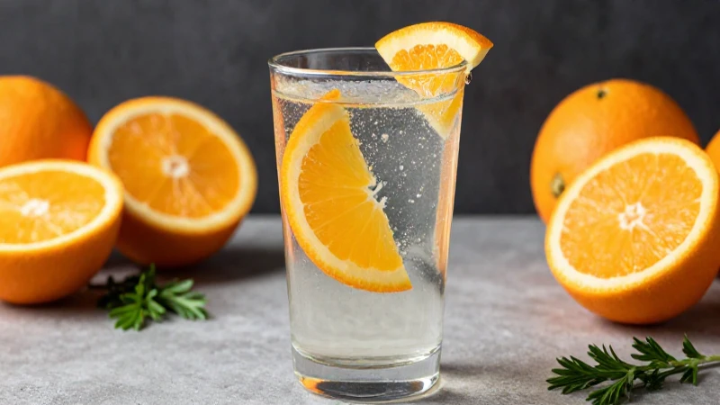 Bebida refrescante en estilo editorial moderno