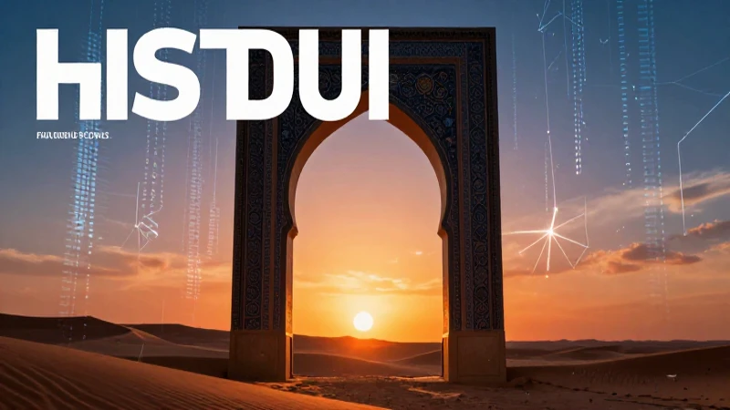 Arco islámico, datos luminosos y desierto épico