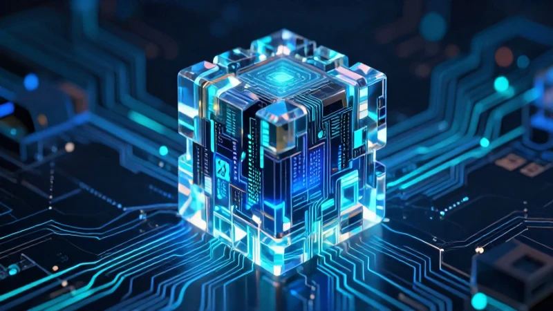 Medio: Definición, Usos y Evolución a lo largo del tiempo 6 Núcleo de datos cristalino con estética de revista educativa futurista