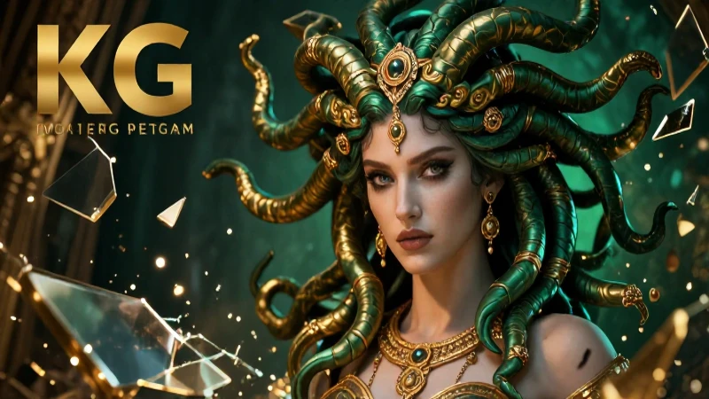 Medusa regia y poderosa con miradas intensas