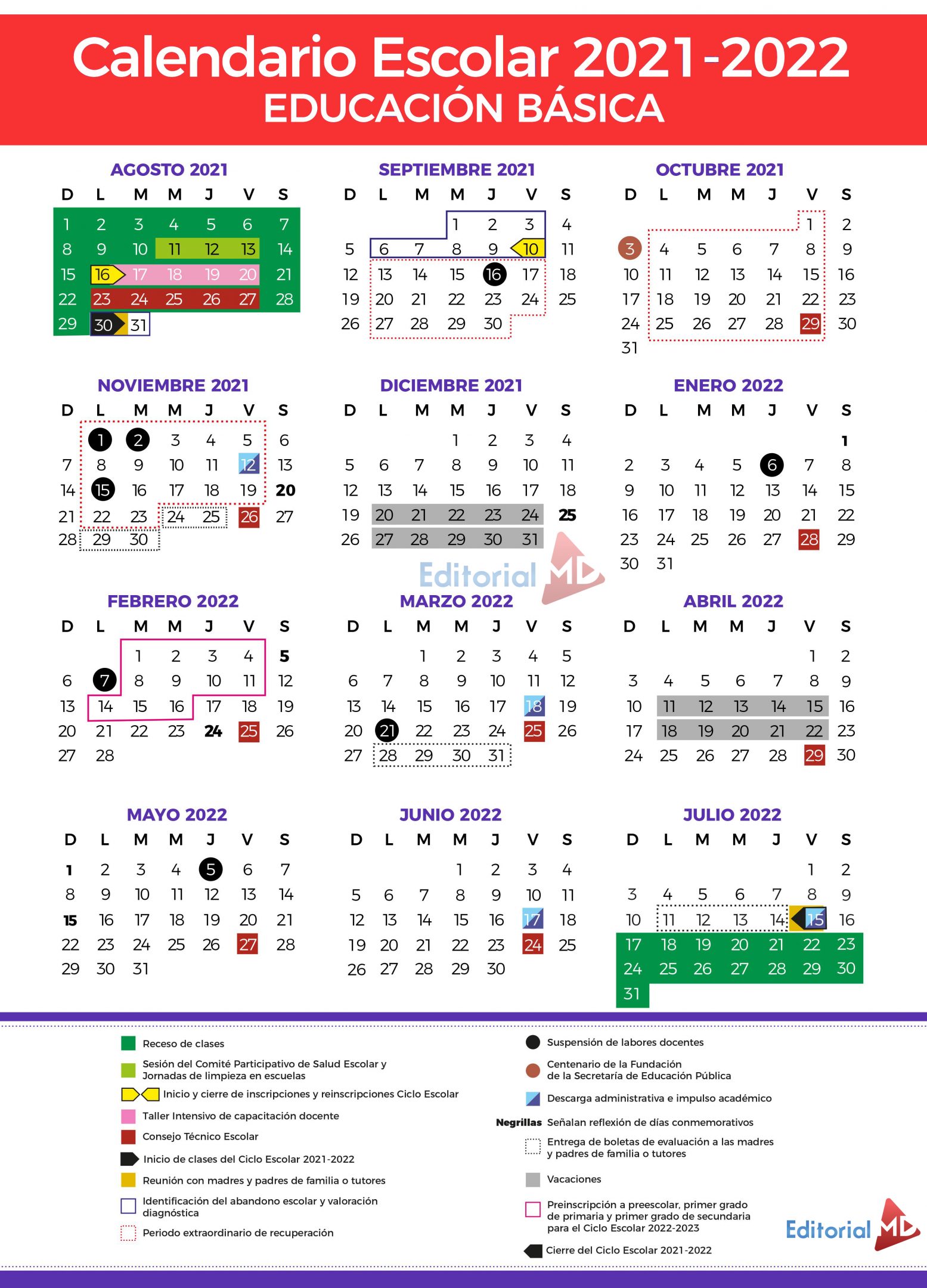 Mejora tu éxito académico con el Calendario Escolar 2022 para Primaria 2 mejora tu exito academico con el calendario escolar 2022 para primaria