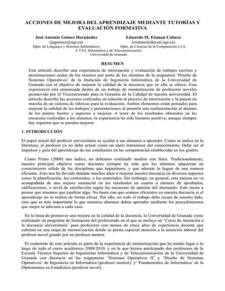 mejora tutorias evaluacion y criterios en nueva escuela