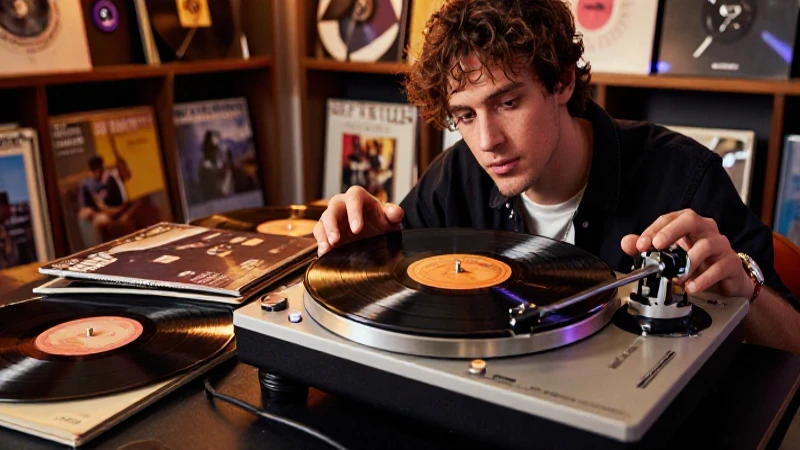 Melómanos: Actitudes Típicas y el Mundo de la Audiofilia 5 Melófilo disfruta música en vinilo de alta calidad
