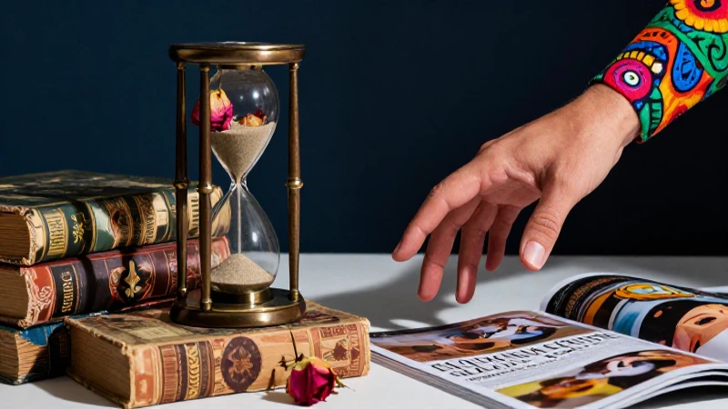Reloj de arena estilizado con toque mexicano