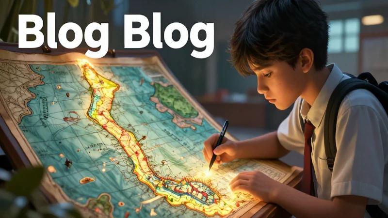 Memorias chilenas: Un viaje a través de la historia nacional 6 Estudiante estudia mapa chileno iluminado con detalle