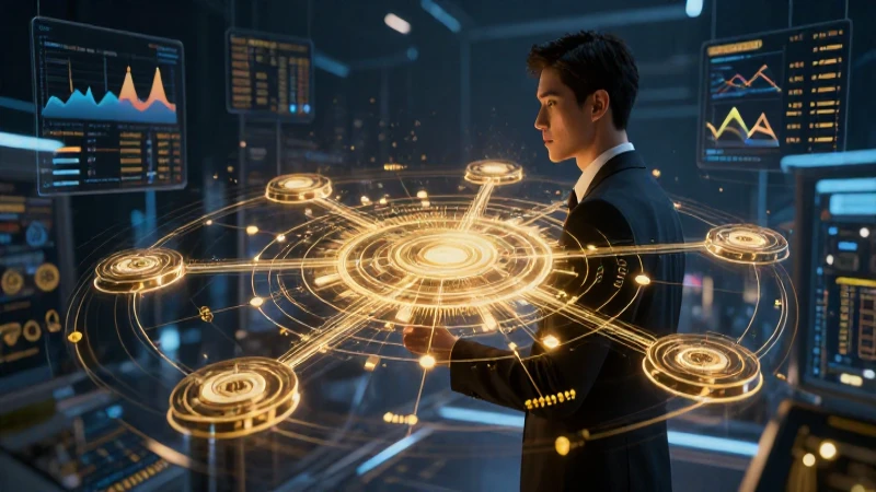 Cuáles son 20 ejemplos de memorándum y su uso efectivo 16 Ilustración digital hiperrealista con flujo de datos dinámico