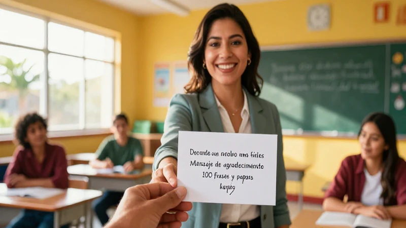 Maestra mexicana ofrece nota de gratitud