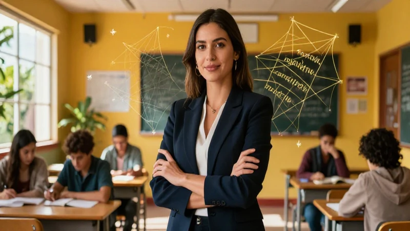 Conoce el poder del mensaje implícito para persuadir y cautivar 6 Profesora conceptual en aula mexicana moderna