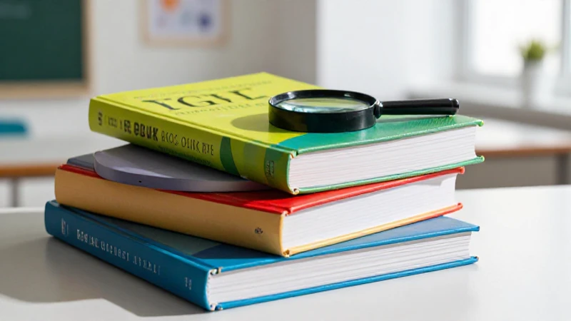 Libros modernos y brillantes en un entorno educativo