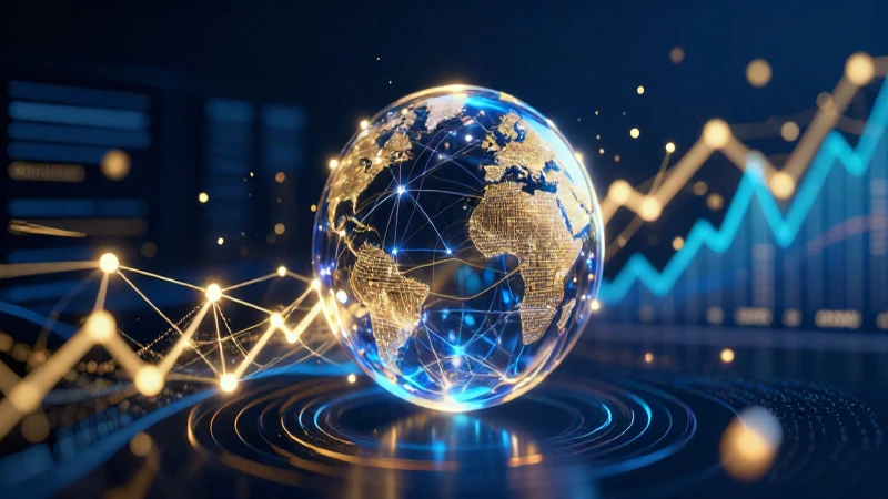 Mercados: Definición, Tipos y Características Esenciales 7 Gráfico holográfico futurista con datos financieros detallados