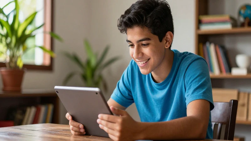 Aprendo en Casa: Beneficios de la Educación Remota 5 Estudiante mexicano feliz estudiando en casa