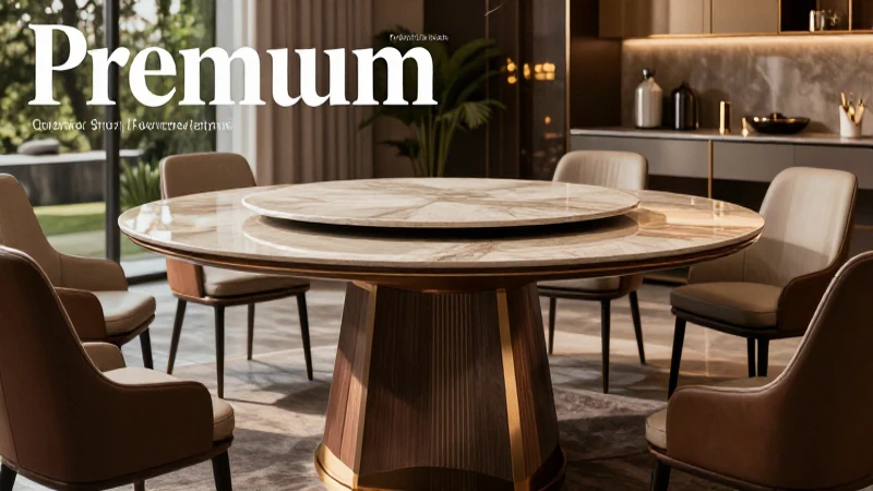 Mesa expansiva y lujosa en entorno moderno premium