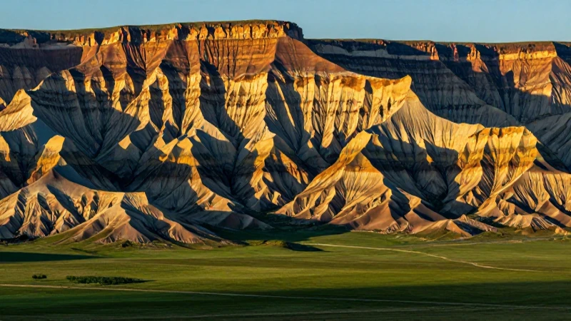 Mesetas: Concepto, diferencias con llanuras y ejemplos 3 Paisaje dramático: mesetas erosionadas y valles contrastantes al atardecer