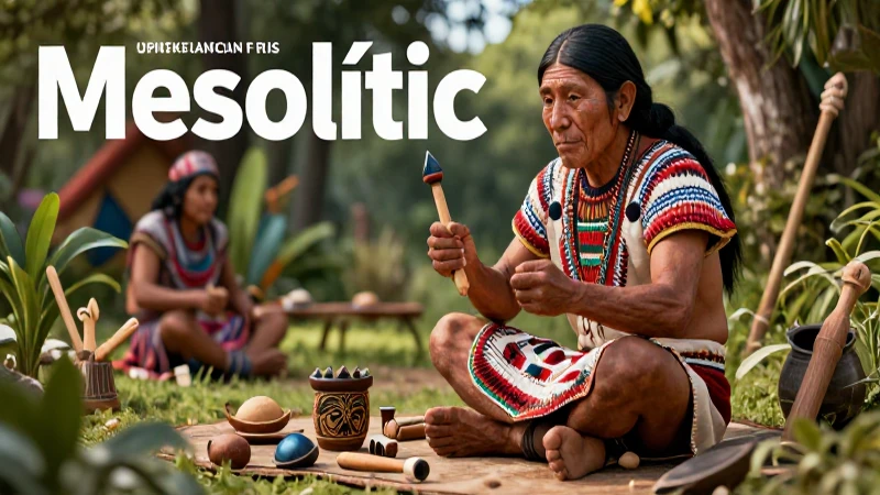 Ilustración mesolítica de ancestros indígenas