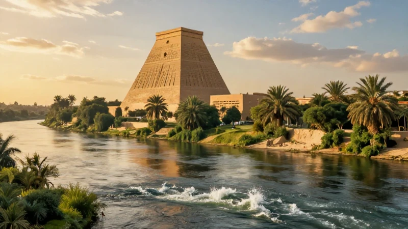 Mesopotamia: qué es, su historia y características clave 3 Ilustración épica de zigurat mesopotámico y río