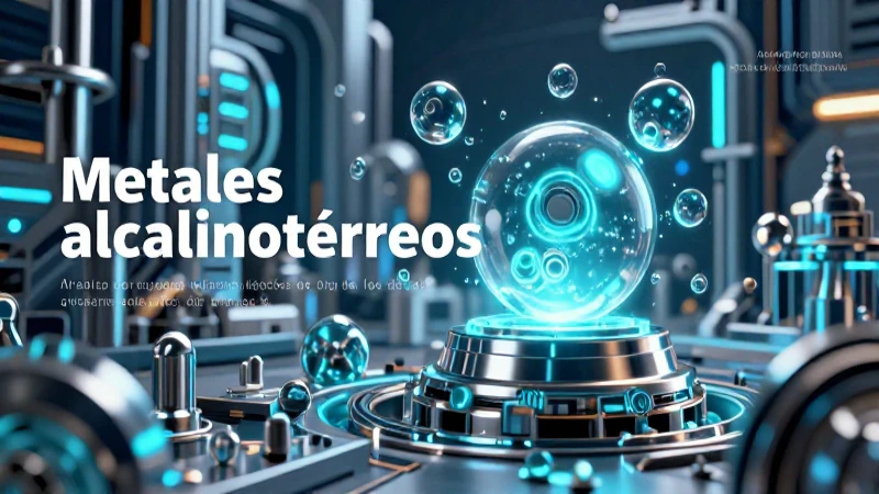 Qué son los metales alcalinotérreos y sus aplicaciones 5 Ilustración futurista de metales alcalinotérreos y sus usos