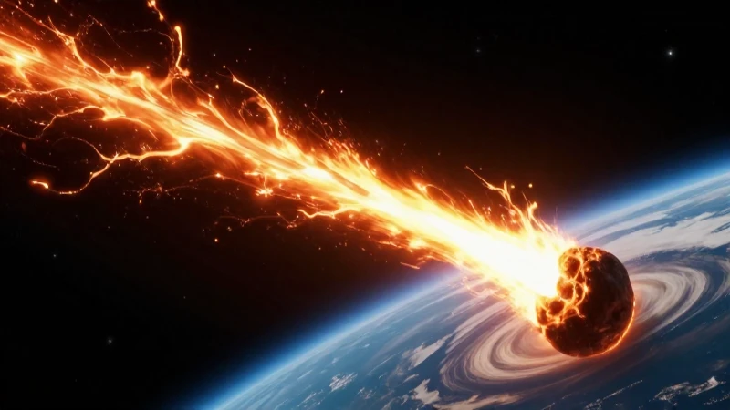 Meteoritos: concepto, tipos, ejemplos y características 3 Meteoro ardiente entrando dramáticamente en la atmósfera