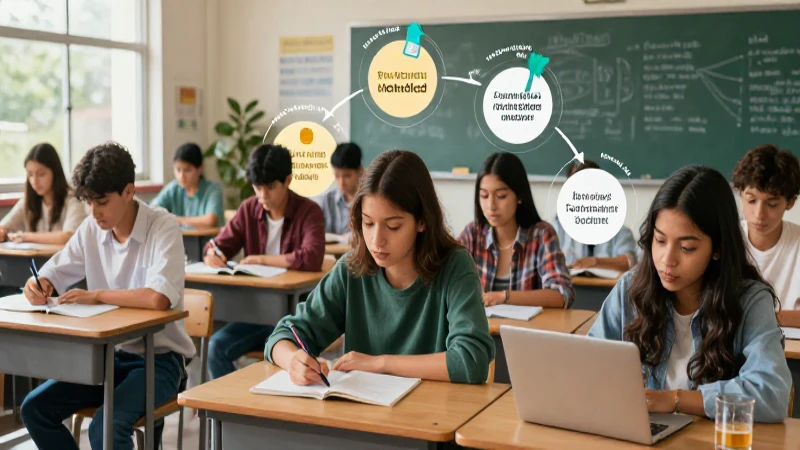 Ilustración premium: jóvenes mexicanos aprendiendo ciencia