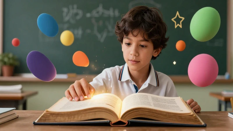 Estudiante investigando formas en un libro antiguo