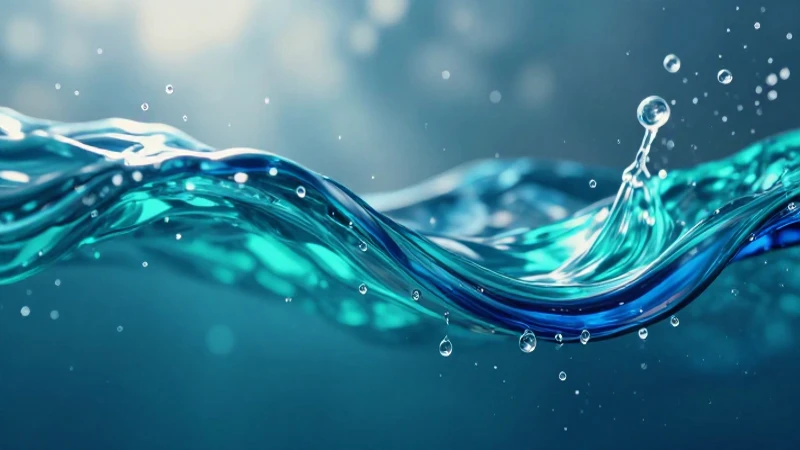 Visualización abstracta y digital del flujo de agua