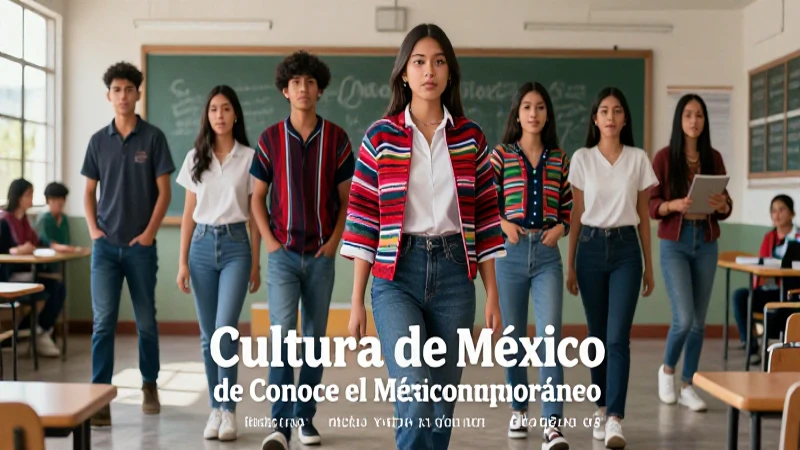 Estudiantes mexicanos modernos en un entorno vibrante
