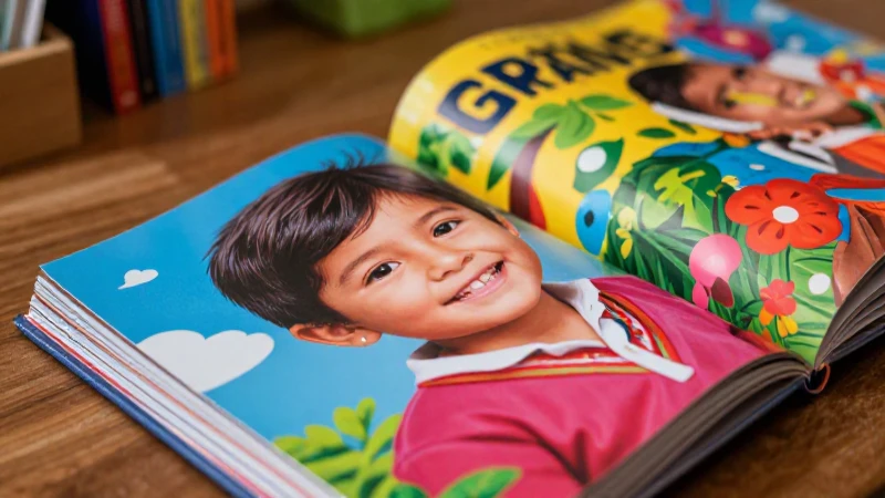 Ahorra tus recuerdos: Descarga gratis Mi Álbum 2 Preescolar en PDF 4 Niño mexicano sonriente en revista educativa vibrante