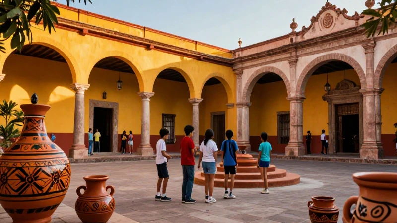Explora "Mi Localidad": historia, lugares, eventos y más 7 Jóvenes exploran patio colonial vibrante