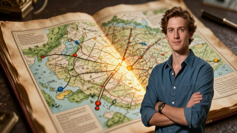 Escritor creativo con mapa de ideas brillante