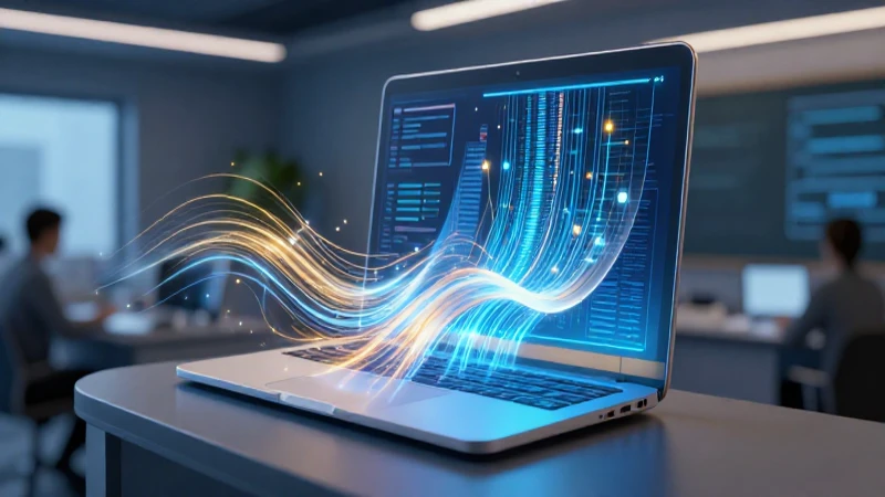 Documento digital fusionándose con flujos de datos