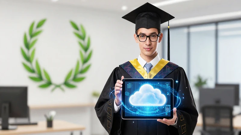 Mineduc becas para graduandos: Oportunidades en AWS 7 Profesional joven con interfaz tecnológica futurista