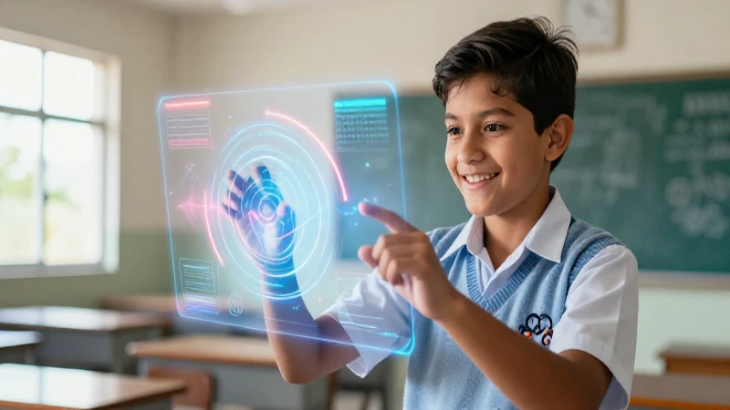 MinEduc Teléfono: Guía Completa del Seguro Escolar 6 Estudiante moderno interactúa con interfaz holográfica