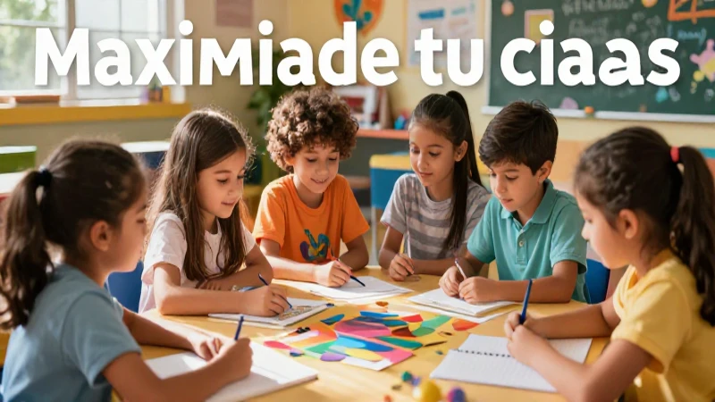 Niños felices aprenden en un aula vibrante y moderna