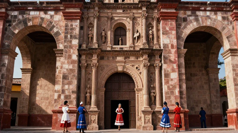 Pintura digital histórica de misiones mexicanas