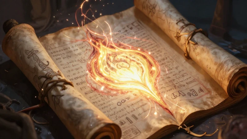 Misterio: Definición, origen y su papel en la religión 5 Antiguo pergamino místico en luz dramática y detallada