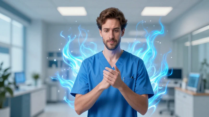 Profesional de salud compasivo con energía sanadora