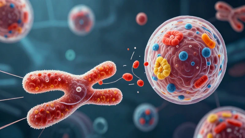 Mitosis: Concepto, fases y diferencias con la meiosis 3 Célula eucariota dividiéndose con detalles futuristas