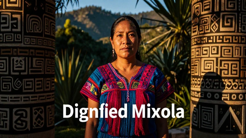 Retrato vibrante de una mujer Mixteca tradicional