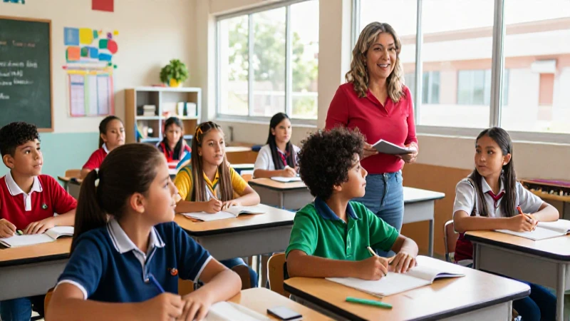 Niños y maestros aprendiendo con luz brillante