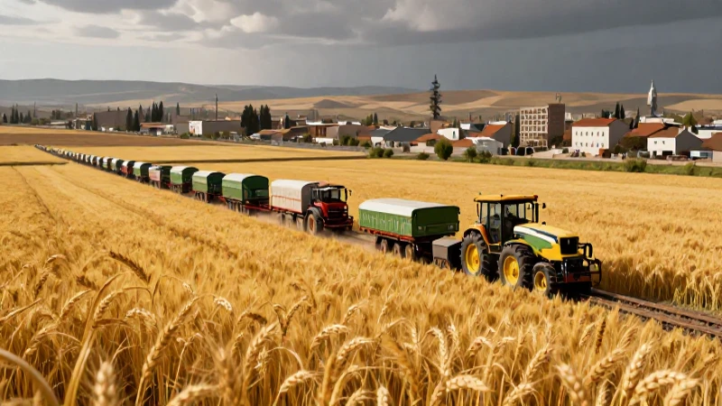 Contraste: agricultura dorada y ciudad árida