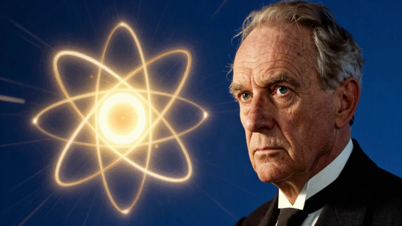 Bohr, retrato dinámico con modelo atómico luminoso