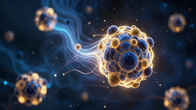 Conoce el modelo corpuscular: la ciencia revela el mundo 3 Ilustración científica cósmica de partículas dinámicas