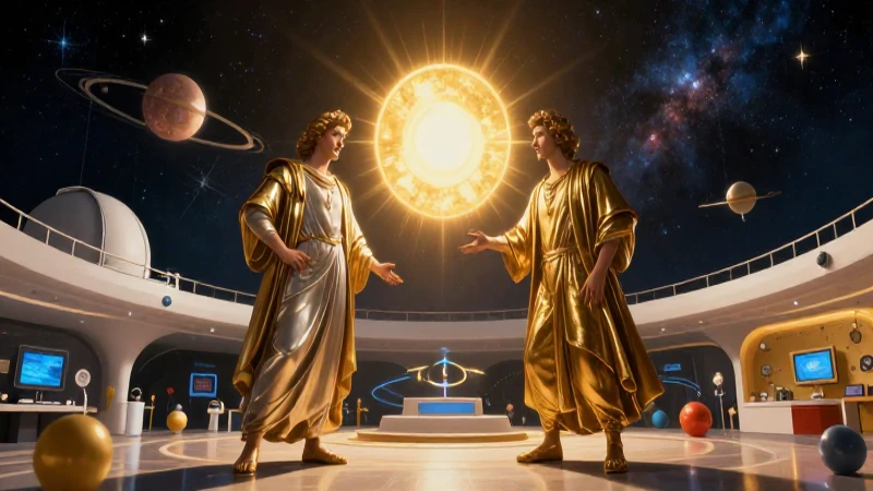 Científicos en vibrante observatorio celestial