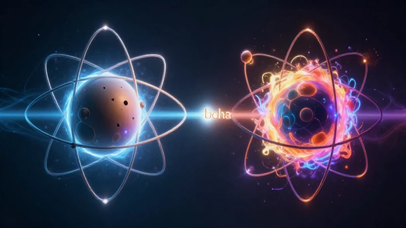 Ilustración científica dinámica de modelos atómicos