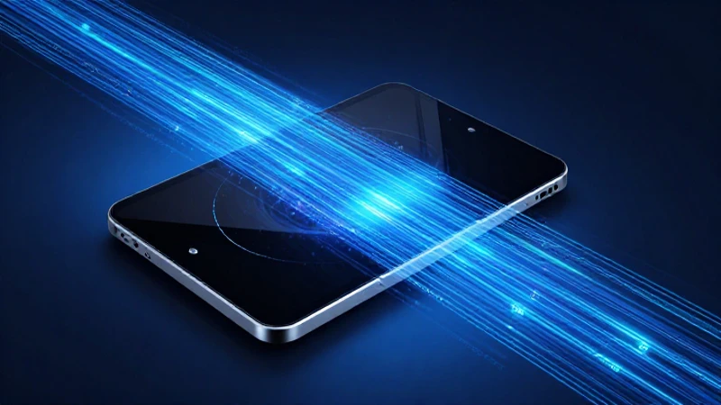 Modem azul emite datos digitales en estilo futurista
