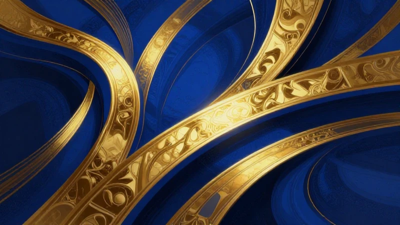 Modernismo: Qué es, objetivos y características clave 7 Arte abstracto vibrante en dorado y azul